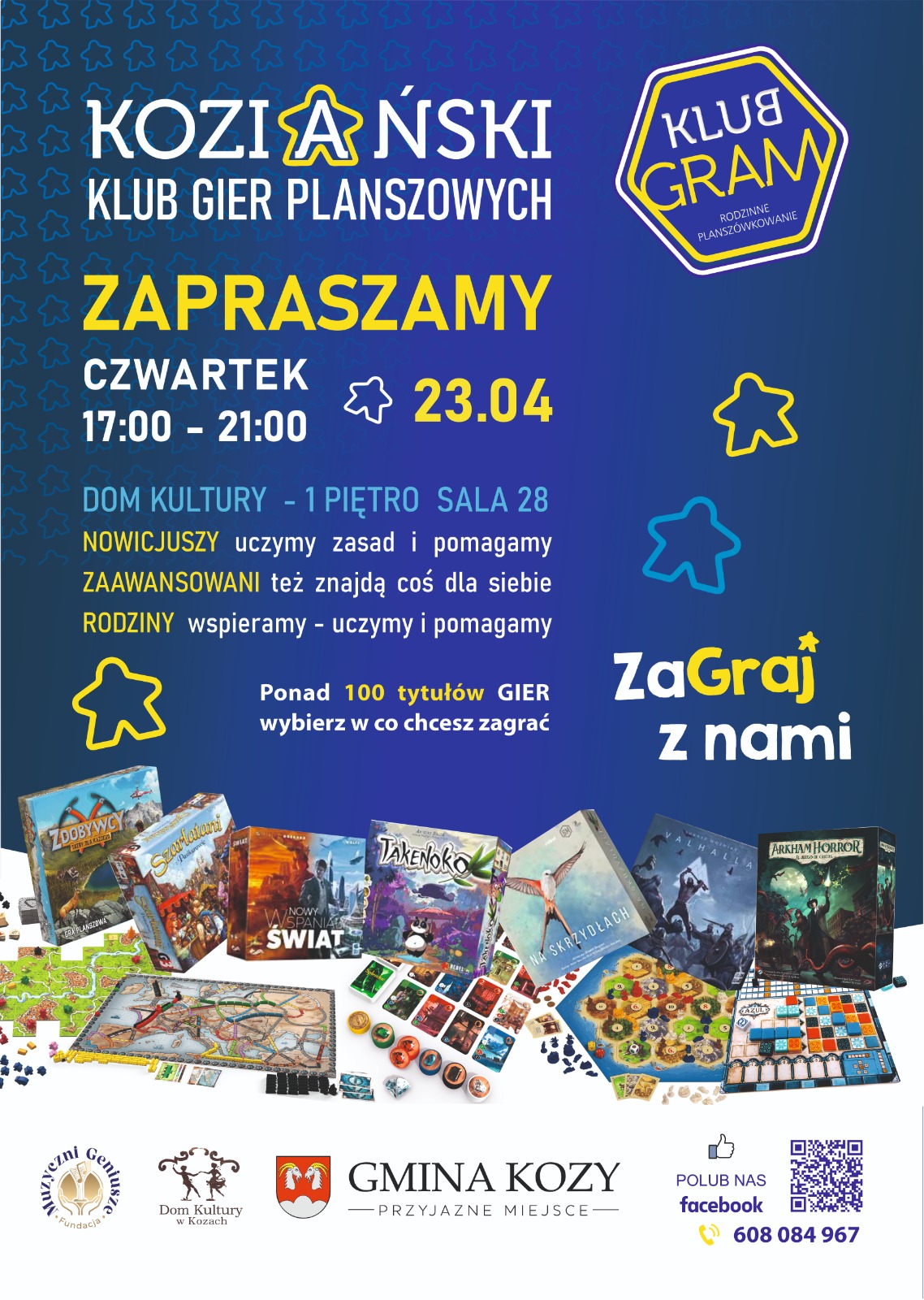 Plakat GRAM Koziański Klub Gier Planszowych