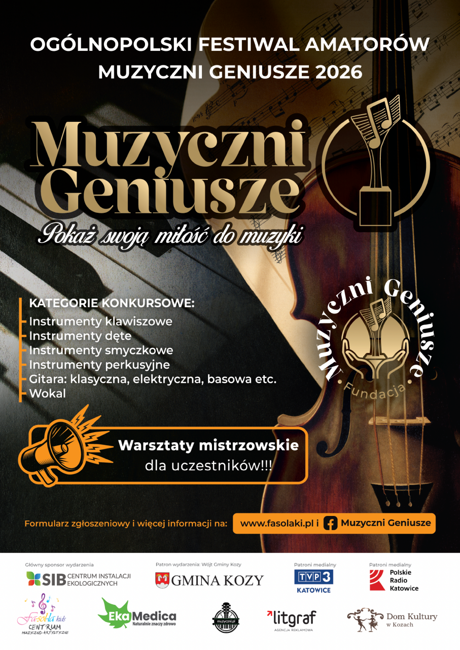 Plakat Festiwalu Muzyczni Geniusze 2026
